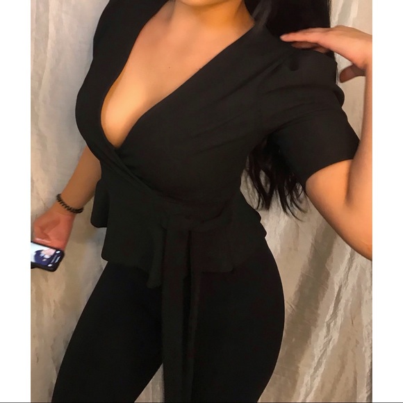 Forever 21 Tops - Forever 21 Black Wrap Blouse